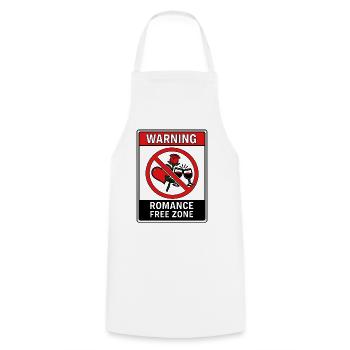 Avertissement : Zone Libre de Romance - Tablier de cuisine - blanc - Devant - AI Model Male 185 dark (185cm)
