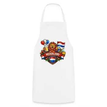 Logo joyeux de Holland - Tablier de cuisine - blanc - Devant - AI Model Male 185 dark (185cm)