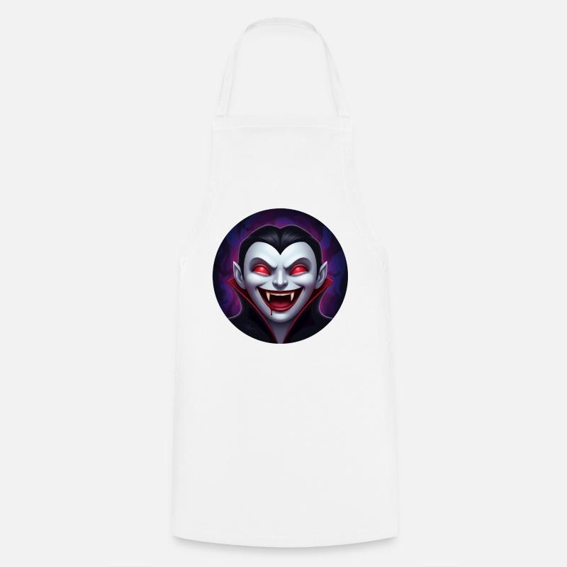 Vampire grin – red gaze - Cooking Apron - white