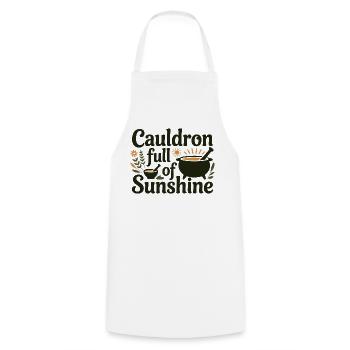 Chaudron d’herboriste plein de soleil professionnel - Tablier de cuisine - blanc - Devant - AI Model Male 185 dark (185cm)