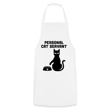 Personal Cat Servant - Cooking Apron - white - Front - AI Model Male 185 dark (185cm)