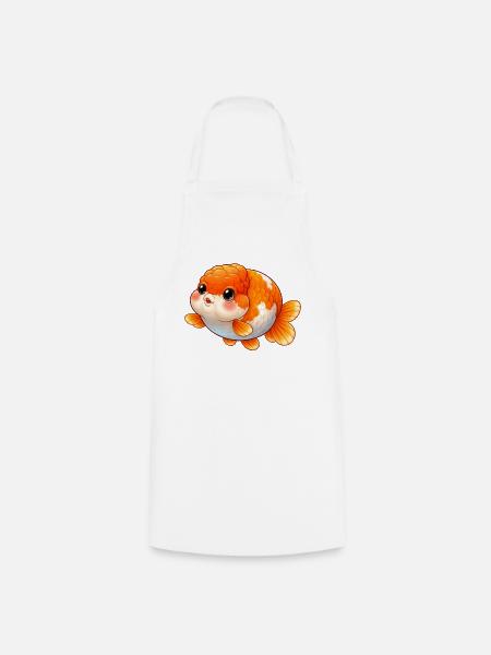 High Quality Orange Ranchu Goldfish - Kochschürze - Weiß