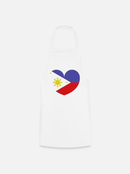 Philippinische Herzflagge - Kochschürze - Weiß