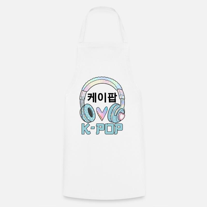 K Pop 케이팝 - Tablier de cuisine - blanc