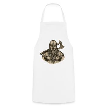 Légende viking viking marin Odin Raven Fighter - Tablier de cuisine - blanc - Devant - AI Model Male 185 dark (185cm)