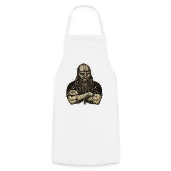 Légende viking viking marin Odin Raven Fighter - Tablier de cuisine - blanc - Devant - AI Model Male 185 dark (185cm)