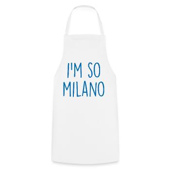 Milano Mailand - Kochschürze - Weiß - Vorne - AI Model Male 185 dark (185cm)