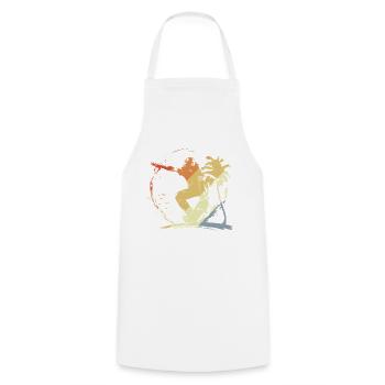 Style vintage graphique du skateboard - Tablier de cuisine - blanc - Devant - AI Model Male 185 dark (185cm)