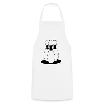 Bowling Cartoon Look - Cooking Apron - white - Front - AI Model Male 185 dark (185cm)