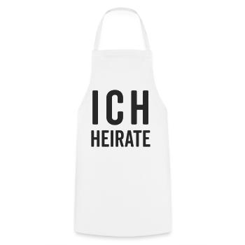 I'm getting married – wedding motif - Cooking Apron - white - Front - AI Model Male 185 dark (185cm)