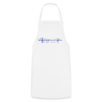 Rendsburg High Bridge – Sketched Skyline - Cooking Apron - white - Front - AI Model Male 185 dark (185cm)