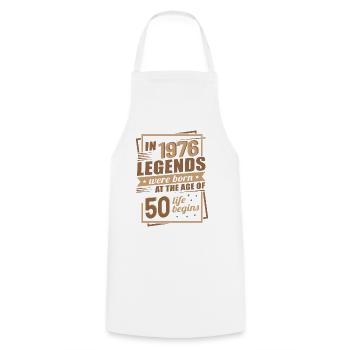 50 Jahre Jahrgang Legenden 1976 Retro Modern - Kochschürze - Weiß - Vorne - AI Model Male 185 dark (185cm)