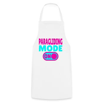 Paragliding Mode ON – Paragliding Freedom - Cooking Apron - white - Front - AI Model Male 185 dark (185cm)