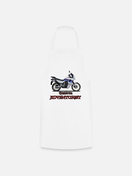 Unleash the Adventurer – Motorradkunst - Kochschürze - Weiß