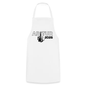 ABI 2026 Mittelfinger Abitur - Geschenk - Kochschürze - Weiß - Vorne - AI Model Male 185 dark (185cm)