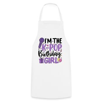 Je suis la fille d’anniversaire de K Pop - Tablier de cuisine - blanc - Devant - AI Model Male 185 dark (185cm)