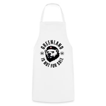 Greenland is not for Sale Funny Bear Design - Kochschürze - Weiß - Vorne - AI Model Male 185 dark (185cm)