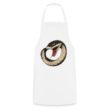 Snake - Cooking Apron - white - Front - AI Model Male 185 dark (185cm)