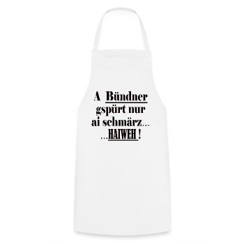 Les Grisons ne connaissent que ai schmärz Haiweh - Tablier de cuisine - blanc - Devant - AI Model Male 185 dark (185cm)