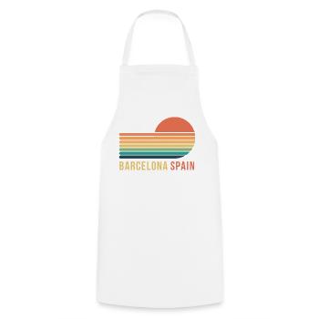 Barcelona - Cooking Apron - white - Front - AI Model Male 185 dark (185cm)
