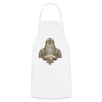 Légende viking viking marin Odin Raven Fighter - Tablier de cuisine - blanc - Devant - AI Model Male 185 dark (185cm)