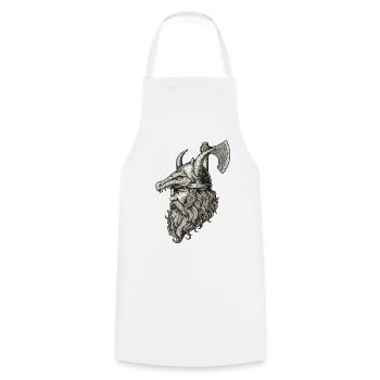 Légende viking viking marin Odin Raven Fighter - Tablier de cuisine - blanc - Devant - AI Model Male 185 dark (185cm)