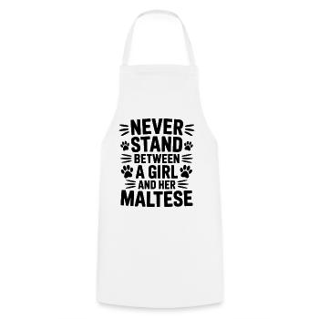 Maltese Sayings Dogs Funny Maltese Gift - Cooking Apron - white - Front - AI Model Male 185 dark (185cm)
