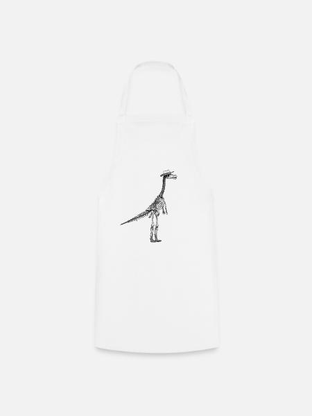 Skelett Dino mit Hut Gentleman Design - Kochschürze - Weiß