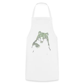 Grizzly Bear Hiking Camping Vintage Brown Bear - Cooking Apron - white - Front - AI Model Male 185 dark (185cm)