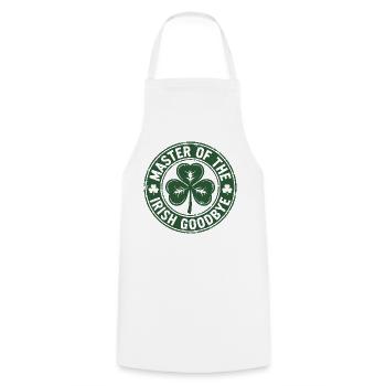 Maître du timbre vert Irish Goodbye Shamrock - Tablier de cuisine - blanc - Devant - AI Model Male 185 dark (185cm)