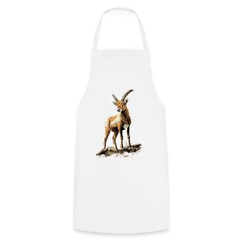 Steinbock Ziege Alpensteinbock Capricorn Ziegen - Kochschürze - Weiß - Vorne - AI Model Male 185 dark (185cm)