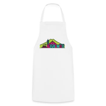 Catania City Skyline Mount Etna Line Art - Cooking Apron - white - Front - AI Model Male 185 dark (185cm)