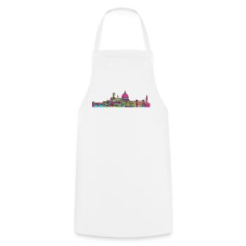 Florence City Skyline Duomo Moderne Linienkunst - Kochschürze - Weiß - Vorne - AI Model Male 185 dark (185cm)