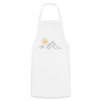 Paysage naturel montagneux - Tablier de cuisine - blanc - Devant - AI Model Male 185 dark (185cm)