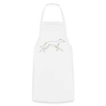 Minimalist Greyhound Silhouette Line Art - Cooking Apron - white - Front - AI Model Male 185 dark (185cm)