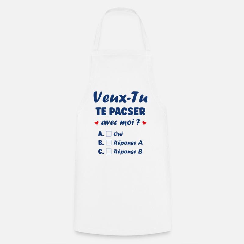 Demande de pacs - Tablier de cuisine - blanc