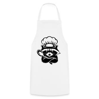 Raton laveur drôle avec chapeau de chef et cuillère - Tablier de cuisine - blanc - Devant - AI Model Male 185 dark (185cm)