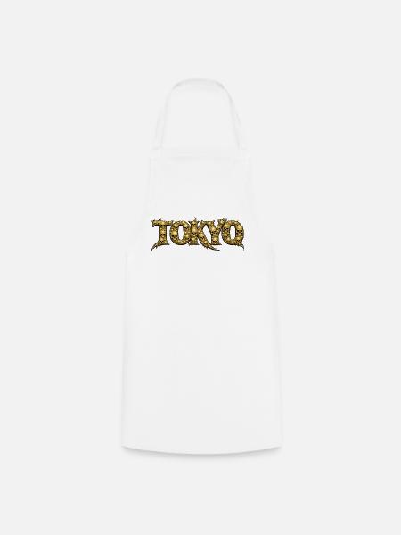 Goldene Schädel Tokyo Logo - Kochschürze - Weiß