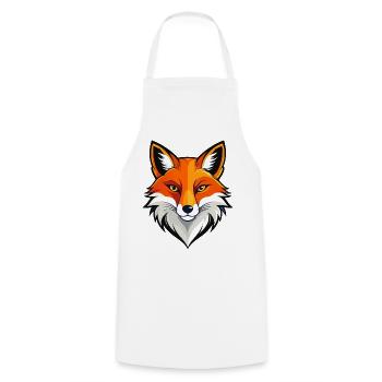 Kühner Fuchs Kopf Illustration Rotfuchskopf Motiv - Kochschürze - Weiß - Vorne - AI Model Male 185 dark (185cm)
