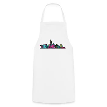 Valencia City Skyline Arts and Sciences Line Art - Cooking Apron - white - Front - AI Model Male 185 dark (185cm)