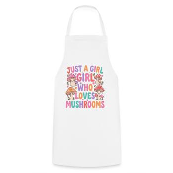 Just a girl who loves mushrooms - Cooking Apron - white - Front - AI Model Male 185 dark (185cm)