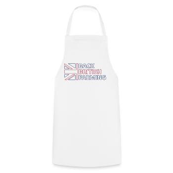 Back British Farming Emblem - Cooking Apron - white - Front - AI Model Male 185 dark (185cm)