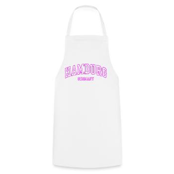 Hamburg Neon Pink Lettering Germany - Cooking Apron - white - Front - AI Model Male 185 dark (185cm)