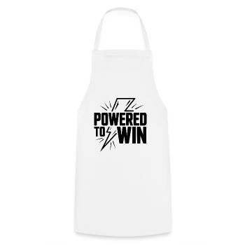 Powered to Win - Cooking Apron - white - Front - AI Model Male 185 dark (185cm)