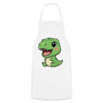 Dessin animé drôle de T-Rex avec la joie riante de Nénuphar - Tablier de cuisine - blanc - Devant - AI Model Male 185 dark (185cm)
