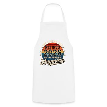 Retired 2026 Funny Retirement Graphic Women Men - Cooking Apron - white - Front - AI Model Male 185 dark (185cm)