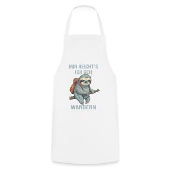 Wandering Sloth – I've had enough, I'm going hiking - Cooking Apron - white - Front - AI Model Male 185 dark (185cm)