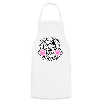 Paw Paw Purray Cat | Funny paw motif - Cooking Apron - white - Front - AI Model Male 185 dark (185cm)