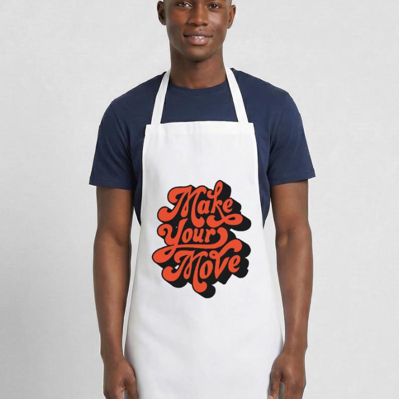 Make Your Move Retro Script Cooking Apron