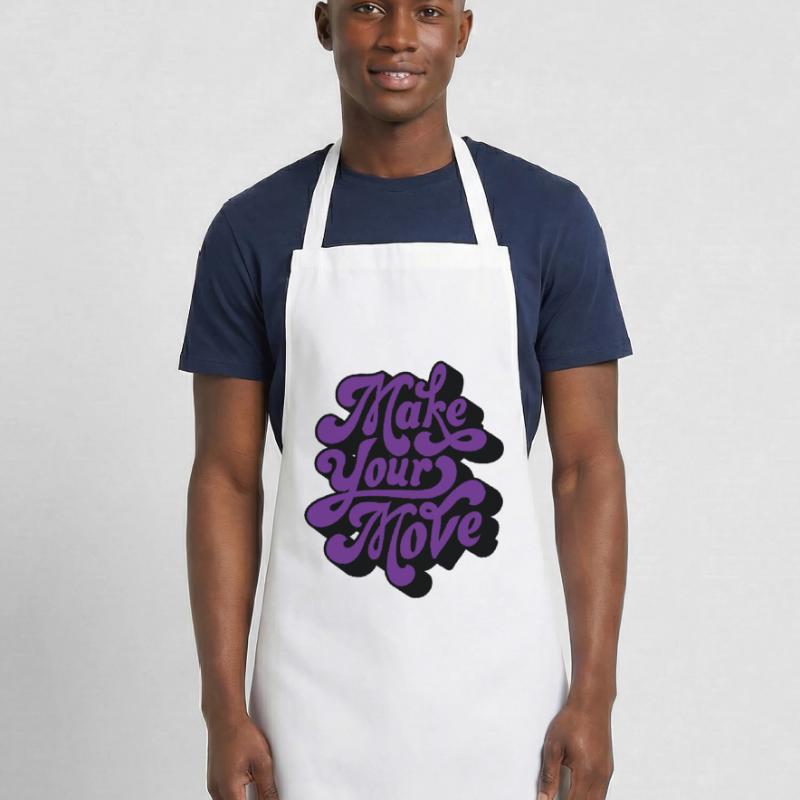 Make Your Move Retro Script Cooking Apron